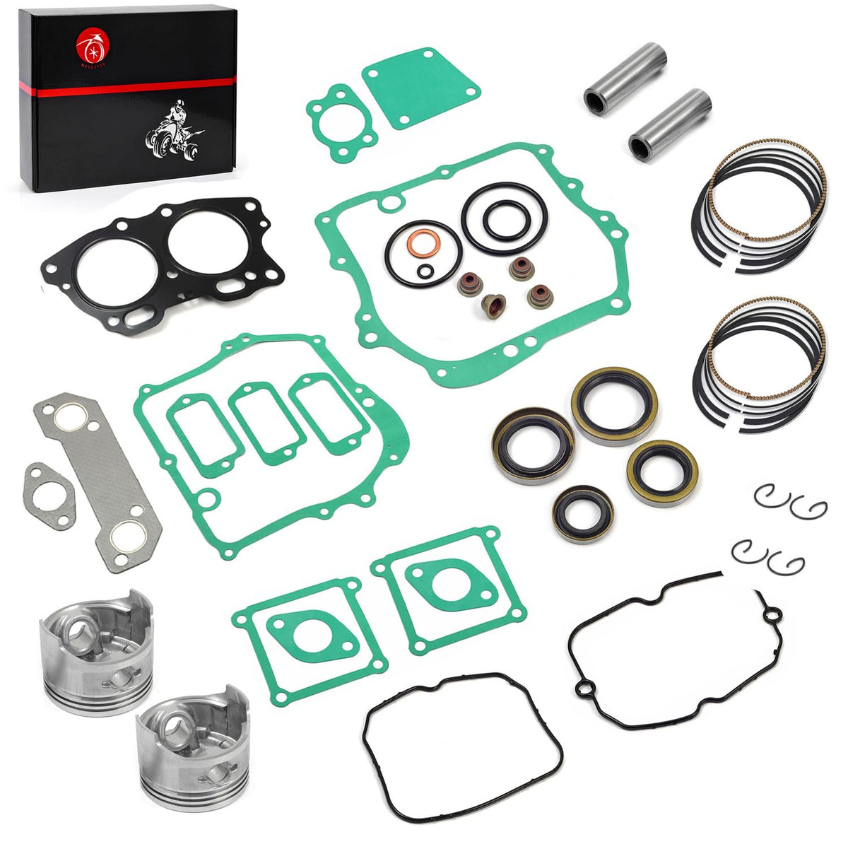 MOTO1988 piston shafts shown for EZGO 295cc rebuild and tuning