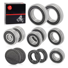 MOTO1988 rear-end bearing seals kit front view for EZGO carts ready for maintenance.