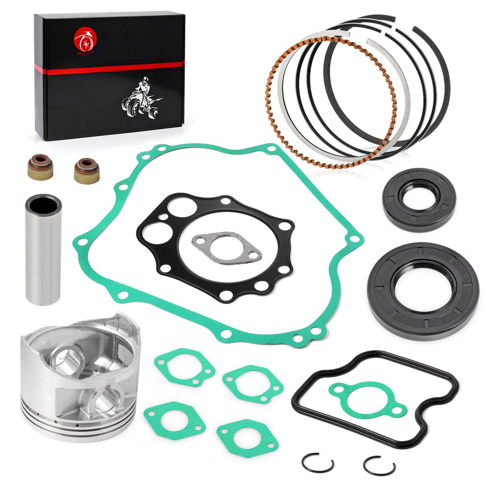 MOTO1988 top-end rebuild kit components laid out for Club Car DS Precedent, ready for maintenance.