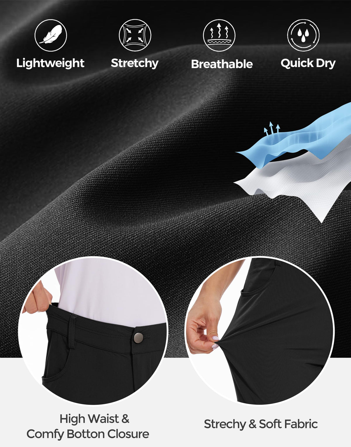 Mottepi UPF50 capri golf pants providing sun protection.