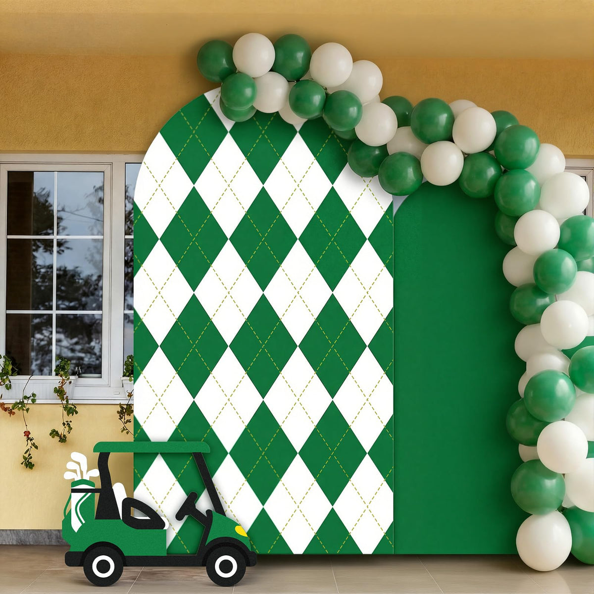 Moukeren golf backdrop display green ideal for photo corners and stages