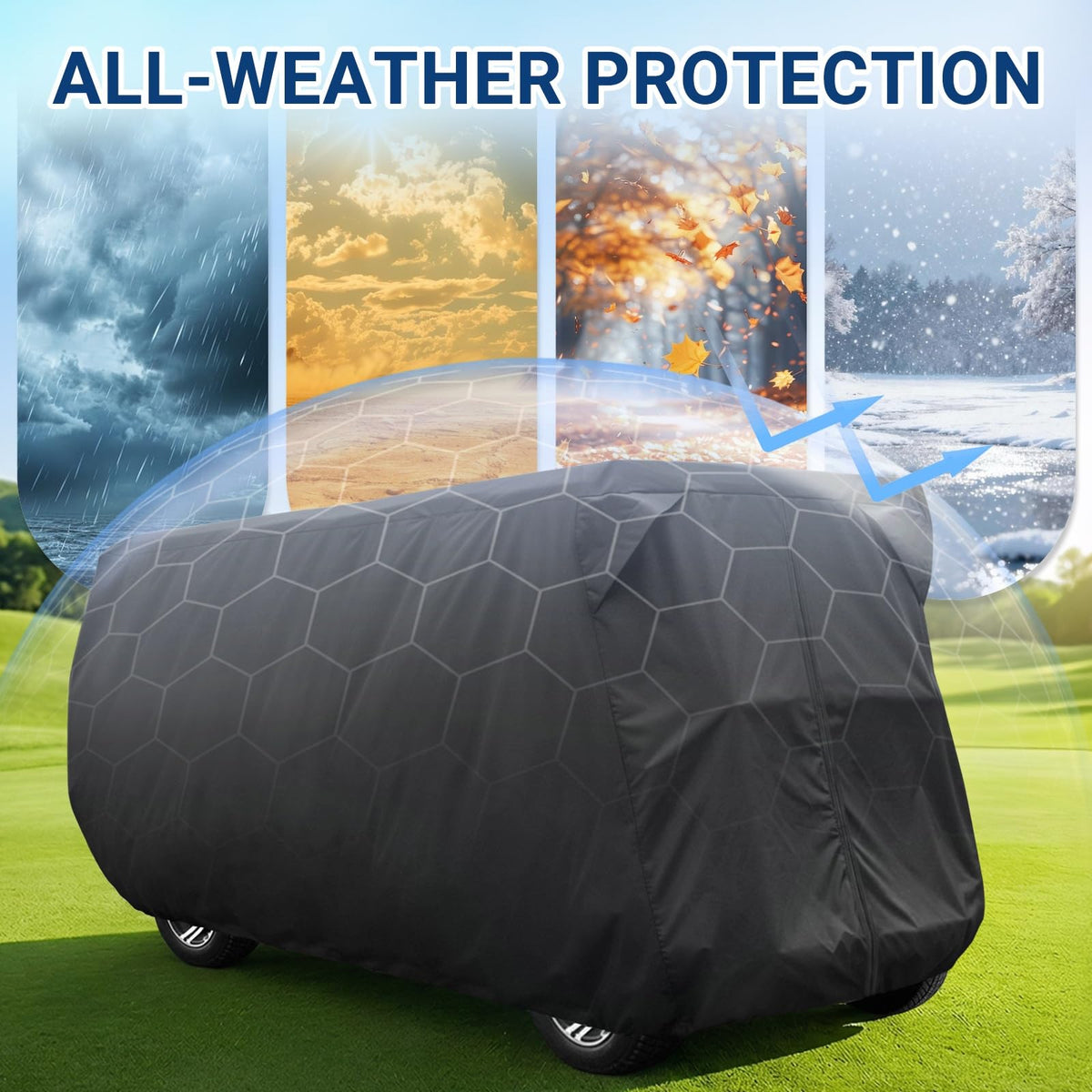 Moveland cover compatible with EZGO, Club Car, Yamaha six-seat and four-seat carts
