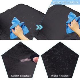 Moveland golf cart cover features zipper with Velcro for secure, wind-resistant closure.