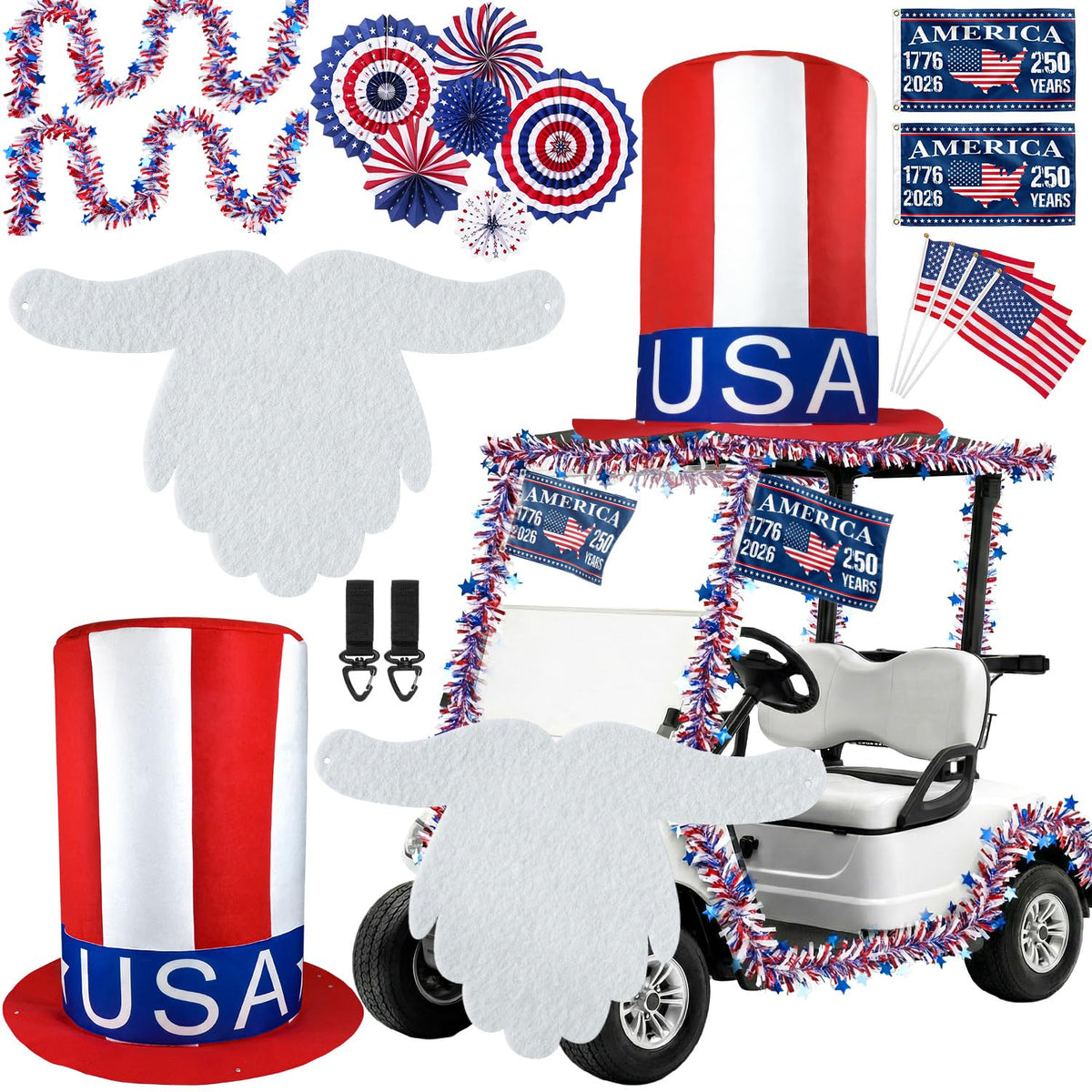 Movinpe USA roof hat adds bold patriotic style to your parade vehicle