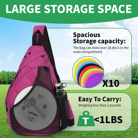 MOYAQI main compartment fits 8-10 discs for quick, on course swaps.