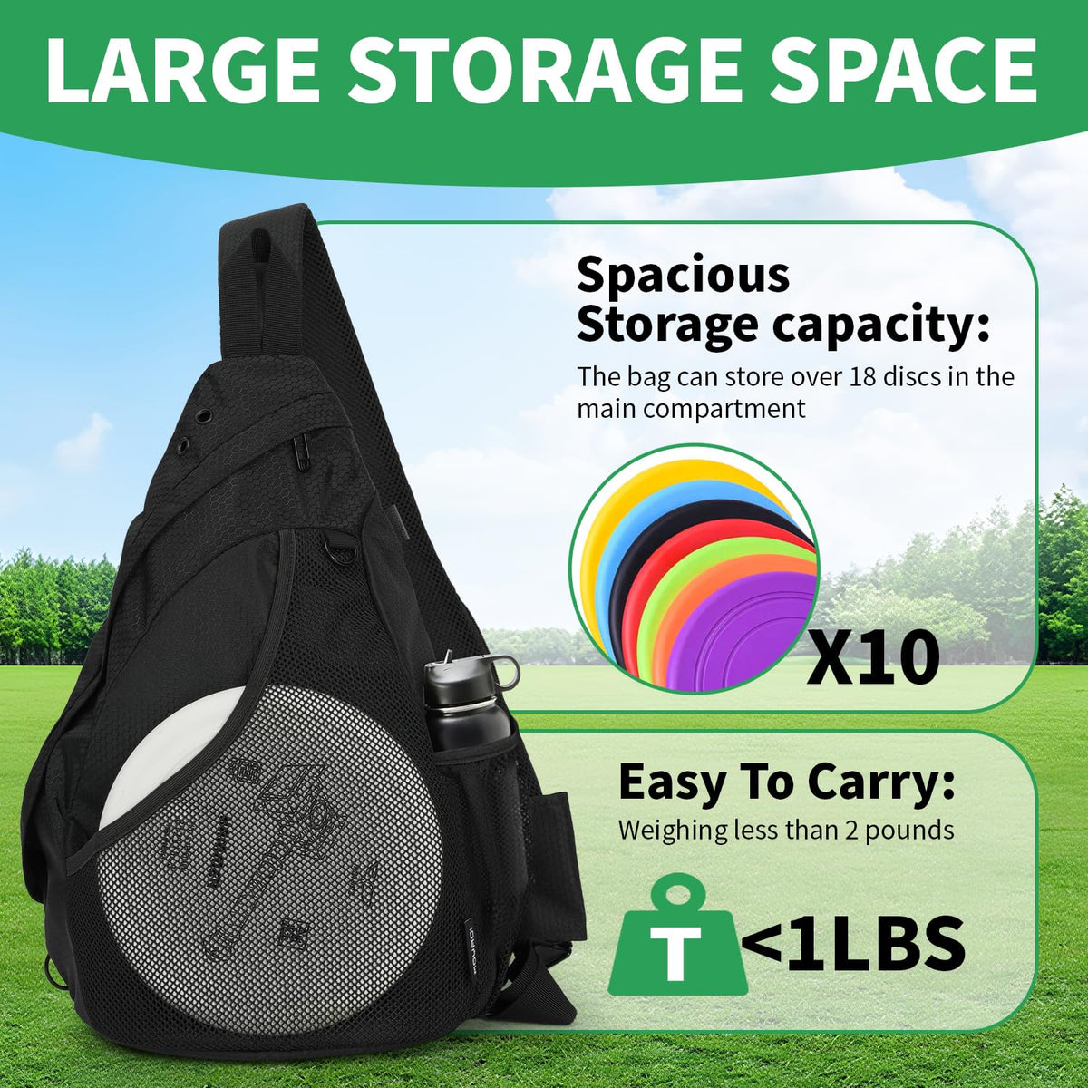 MOYAQI Disc Golf Bag retriever holder enables quick on course retrieval