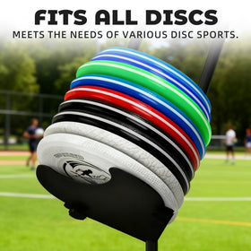 MR Disc Sports Pod round storage bag parked beside discs