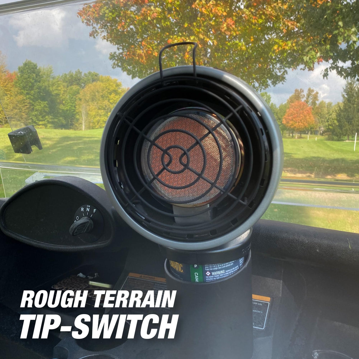 Mr Heater Golf Cart radiant heat provides targeted warmth for riders.