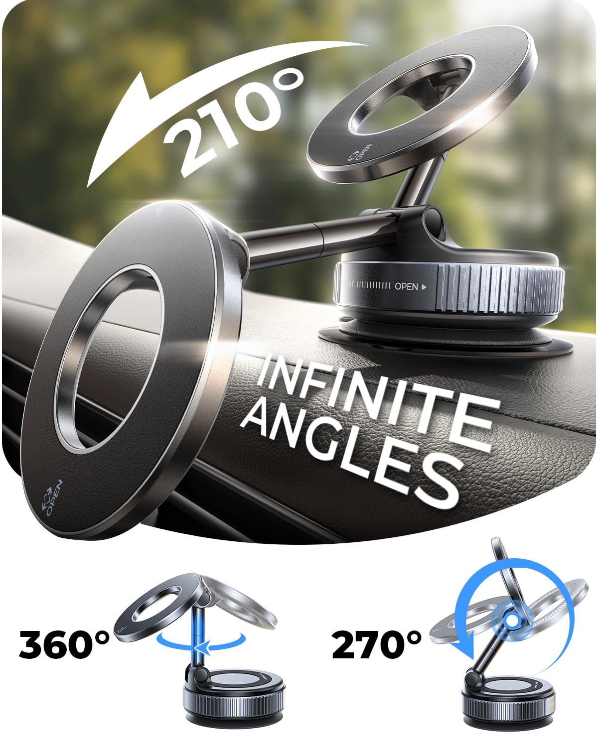 24 high-performance magnets deliver strong, interference-free adhesion.