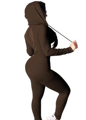 Mrskoala soft-stretch jogger pants set in brown, ideal for gym and lounge.
