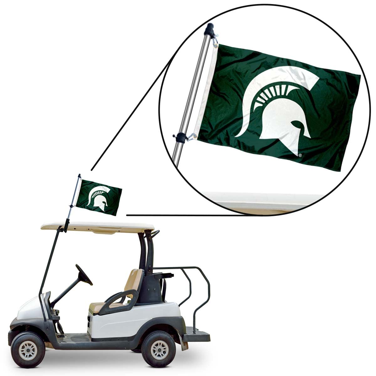 MSU Spartans officially licensed flag set for authentic sports display