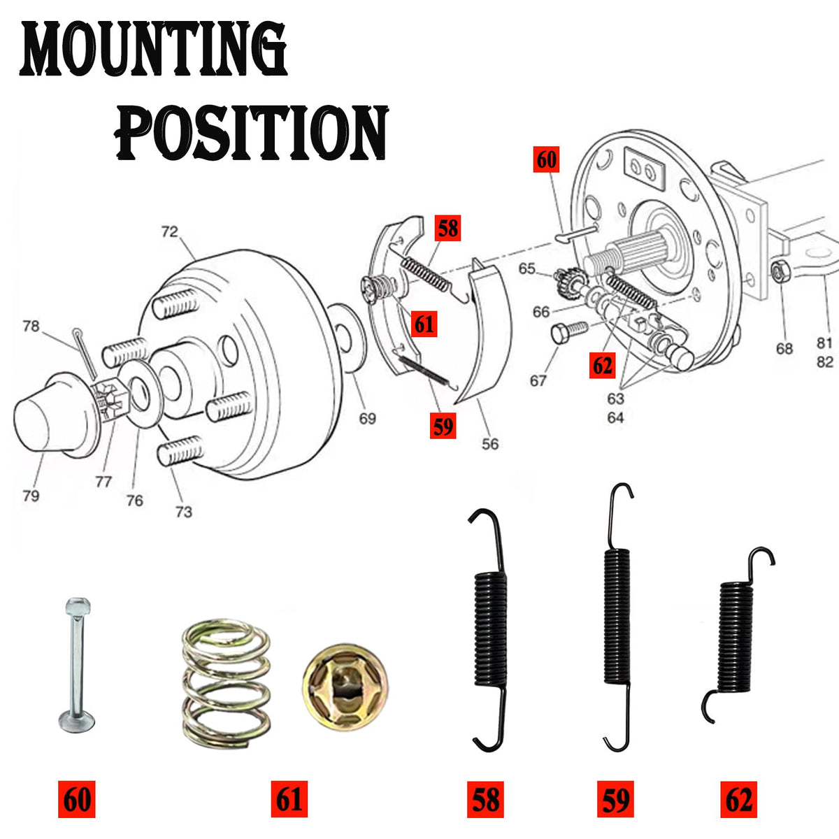 MTCHINGS installation-ready brake kit mounting image for quick setup on your cart