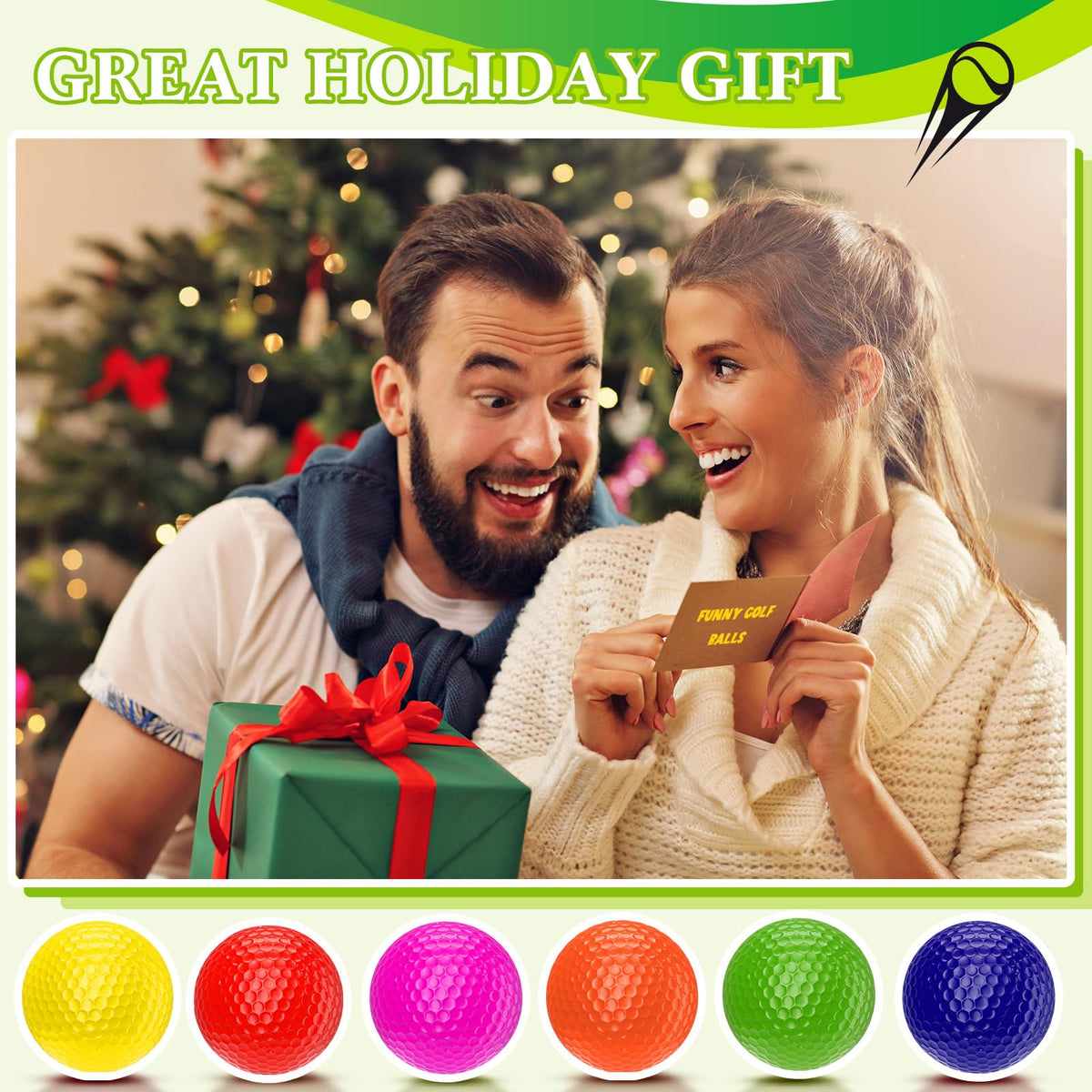 Mudder multicolor emoticon golf balls, six hues for group practice.