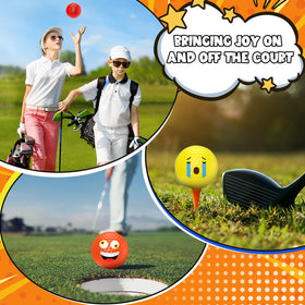 Mudder emoticon-face golf ball orange cheerful visible in sun