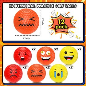 Mudder emoticon-face golf ball orange wink for quick practice recognition