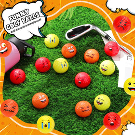 Mudder emoticon-face golf ball red cool for quick spotting on turf
