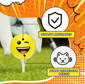 Mudder emoticon-face golf ball red surprised design enhances focus