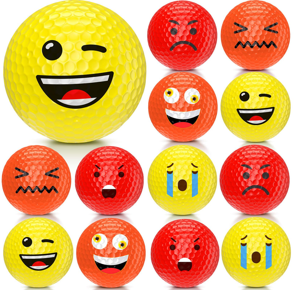 Mudder emoticon-face golf ball yellow smile for easy course visibility