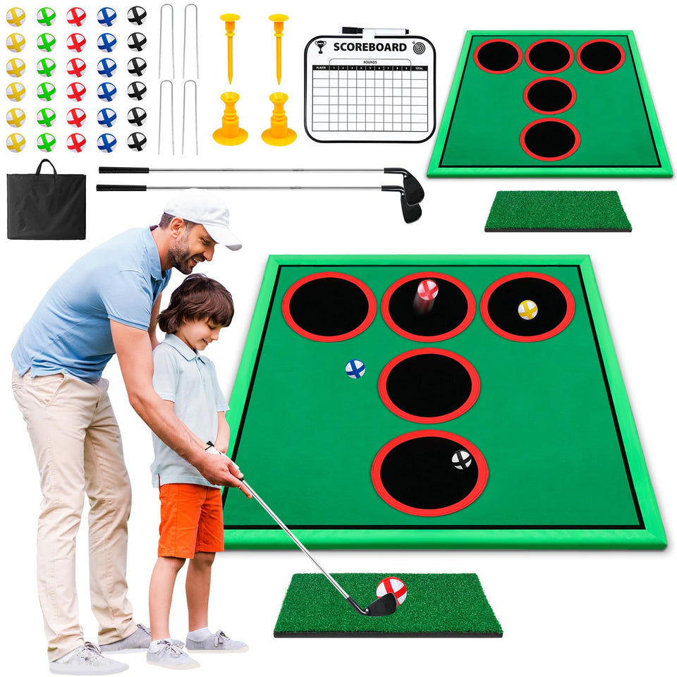 Mukum Golf Game setup showing targets and mats for versatile play