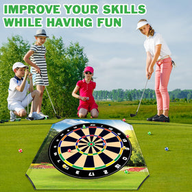 Mukum backyard golf setup in action for family play.