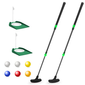 MultiOutools golf putter two-pack black closeup showing durable aluminum shafts for long-lasting use