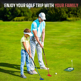 Lightweight MultiOutools putter at 0.8 lb for easy transport.
