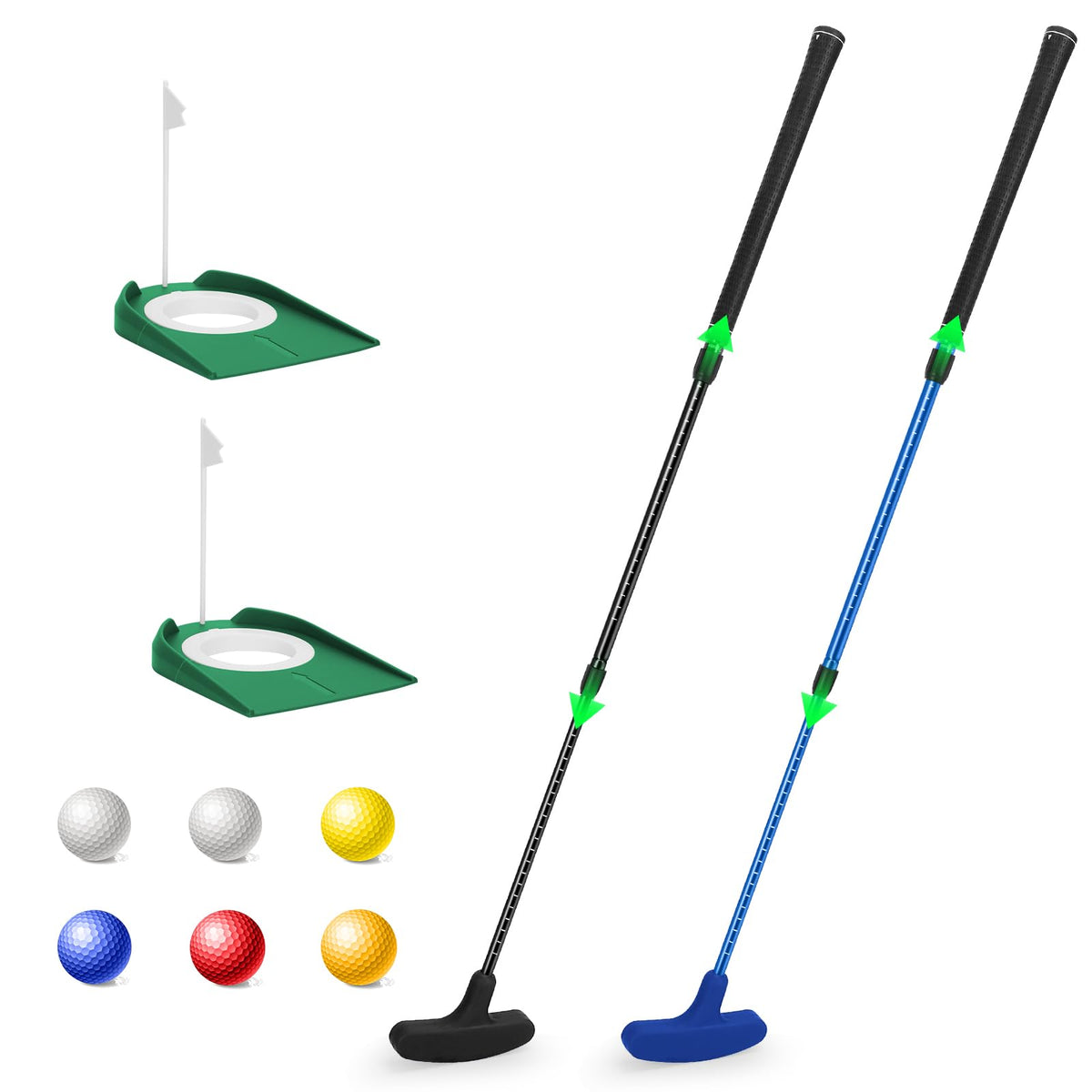 MultiOutools golf putter adjustable-length for a customizable fit across player heights.