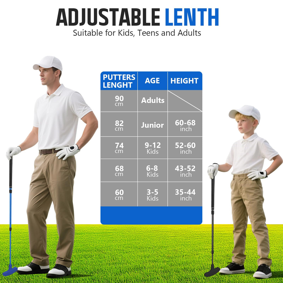 MultiOutools lightweight golf putter design for easy portability and on-the-go practice.