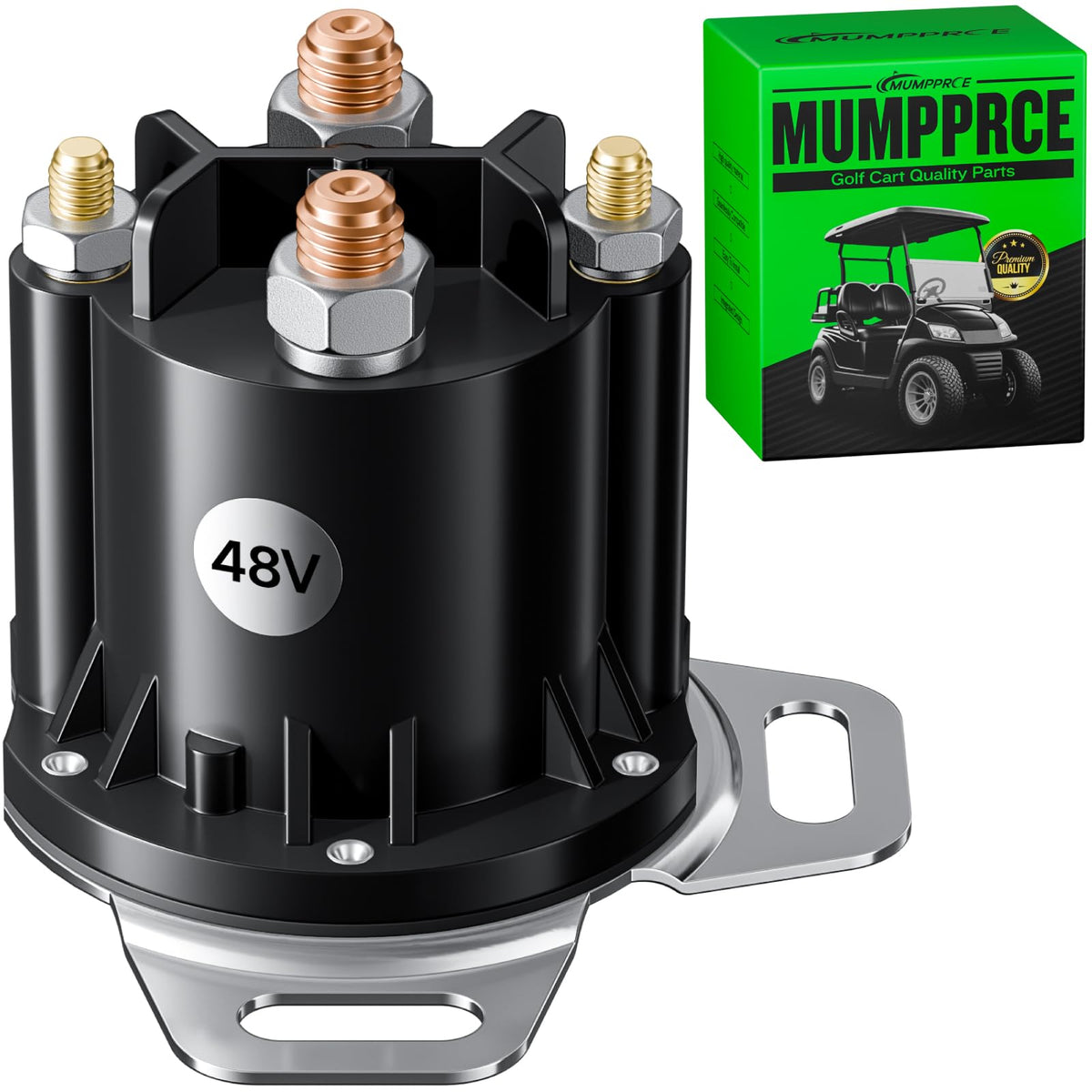 MUMPPRCE 48V EZGO RXV solenoid relay front view for quick, reliable power switching
