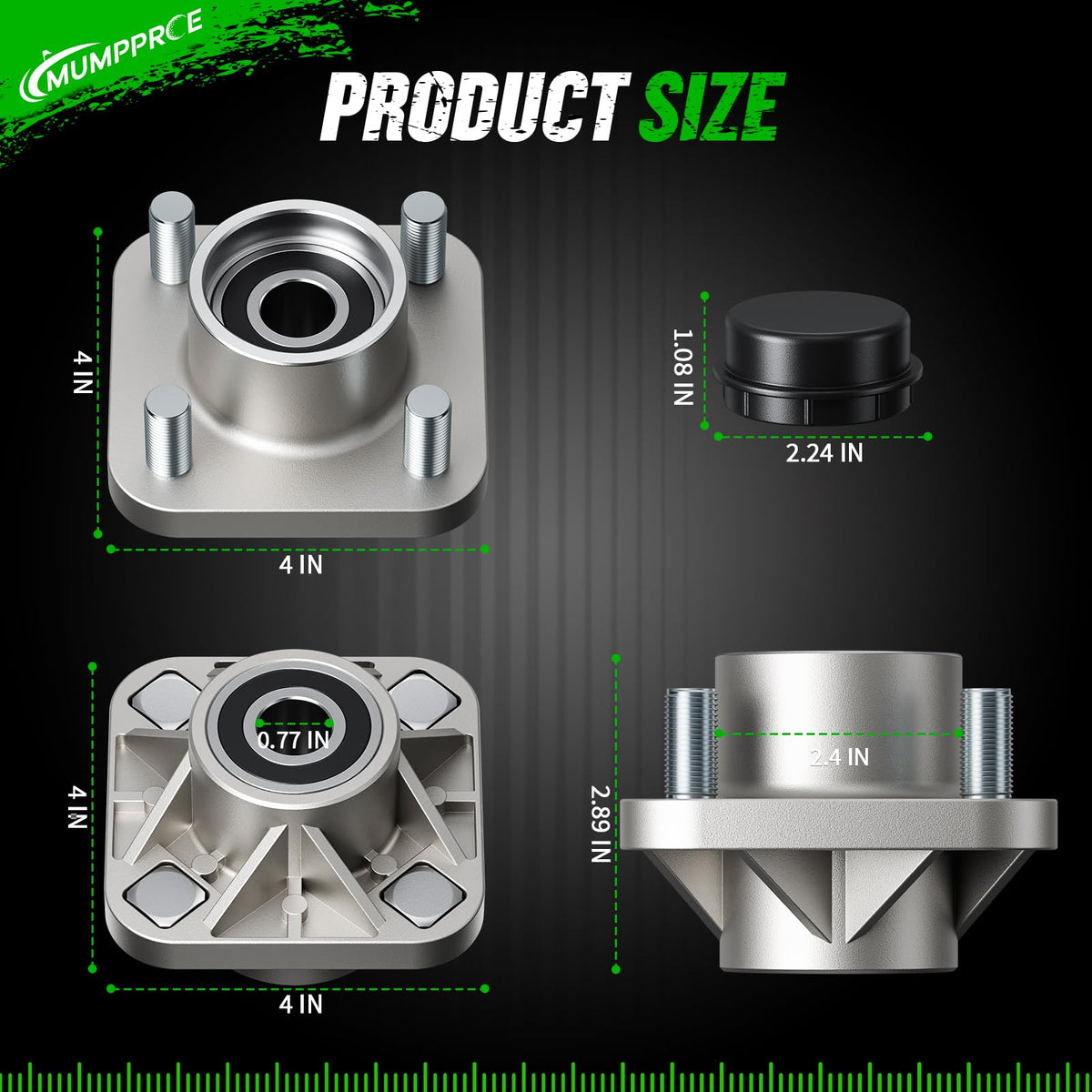MUMPPRCE aluminum hub body—lightweight and strong