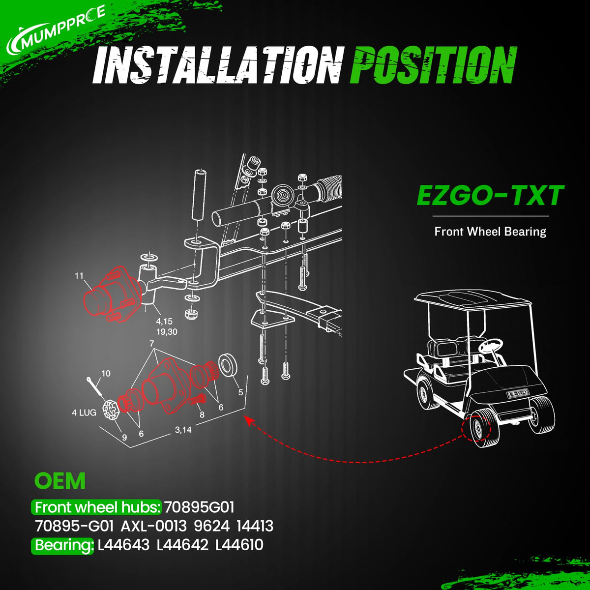 MUMPPRCE bearing L44610 compatible hub delivers reliable operation.
