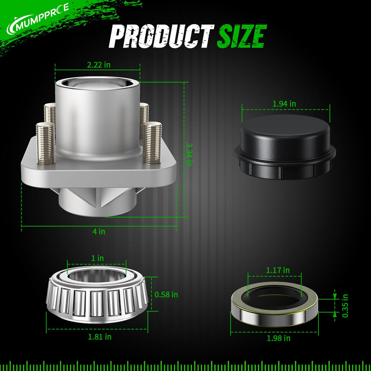 MUMPPRCE bearing L44642 compatible hub supports smooth rotation.