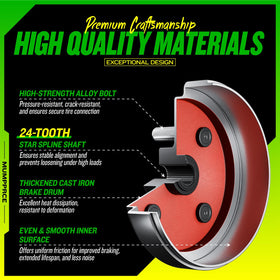 MUMPPRCE brake drum hub showing 3/4 inch center hole for secure mounting