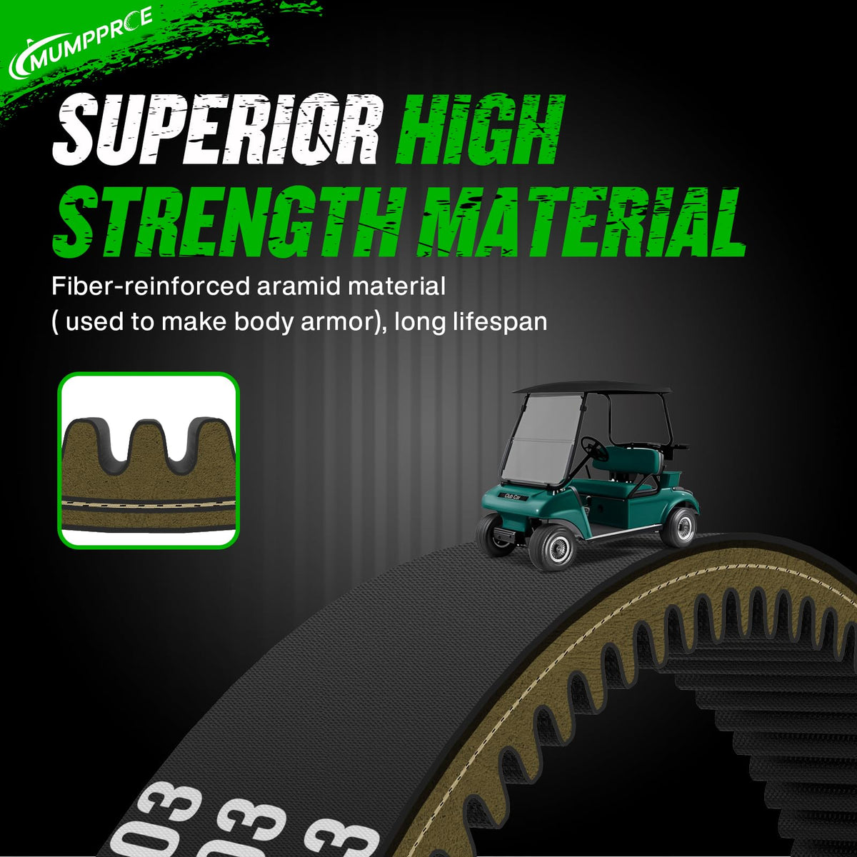 MUMPPRCE Club Car Precedent drive belt kit for dependable clutch engagement.