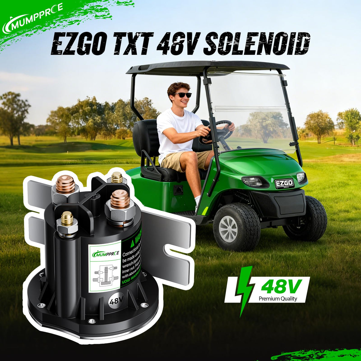 MUMPPRCE EZGO 48V solenoid relay OEM 612711 close look.