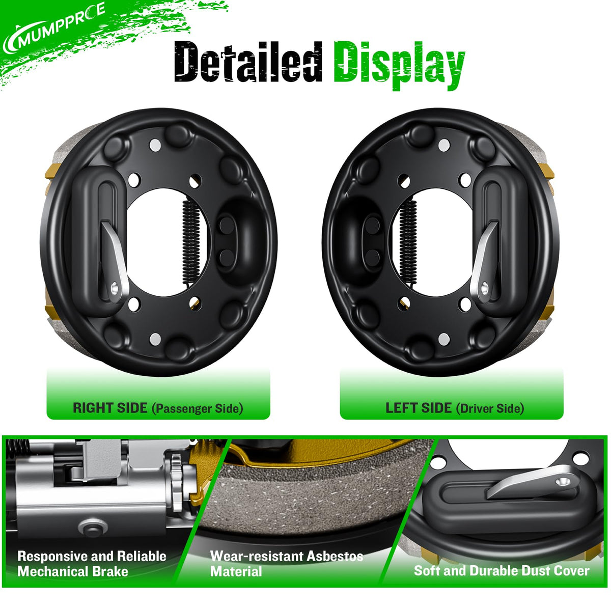 MUMPPRCE EZGO brake assembly side view highlighting compact fit