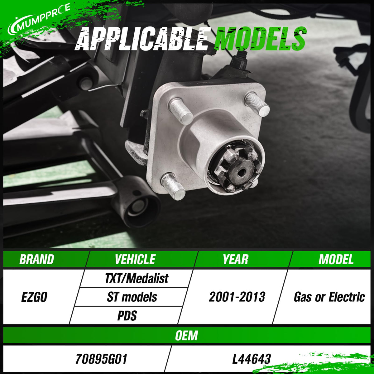 MUMPPRCE EZGO hub assembly 2-pack for convenient maintenance and quick service.