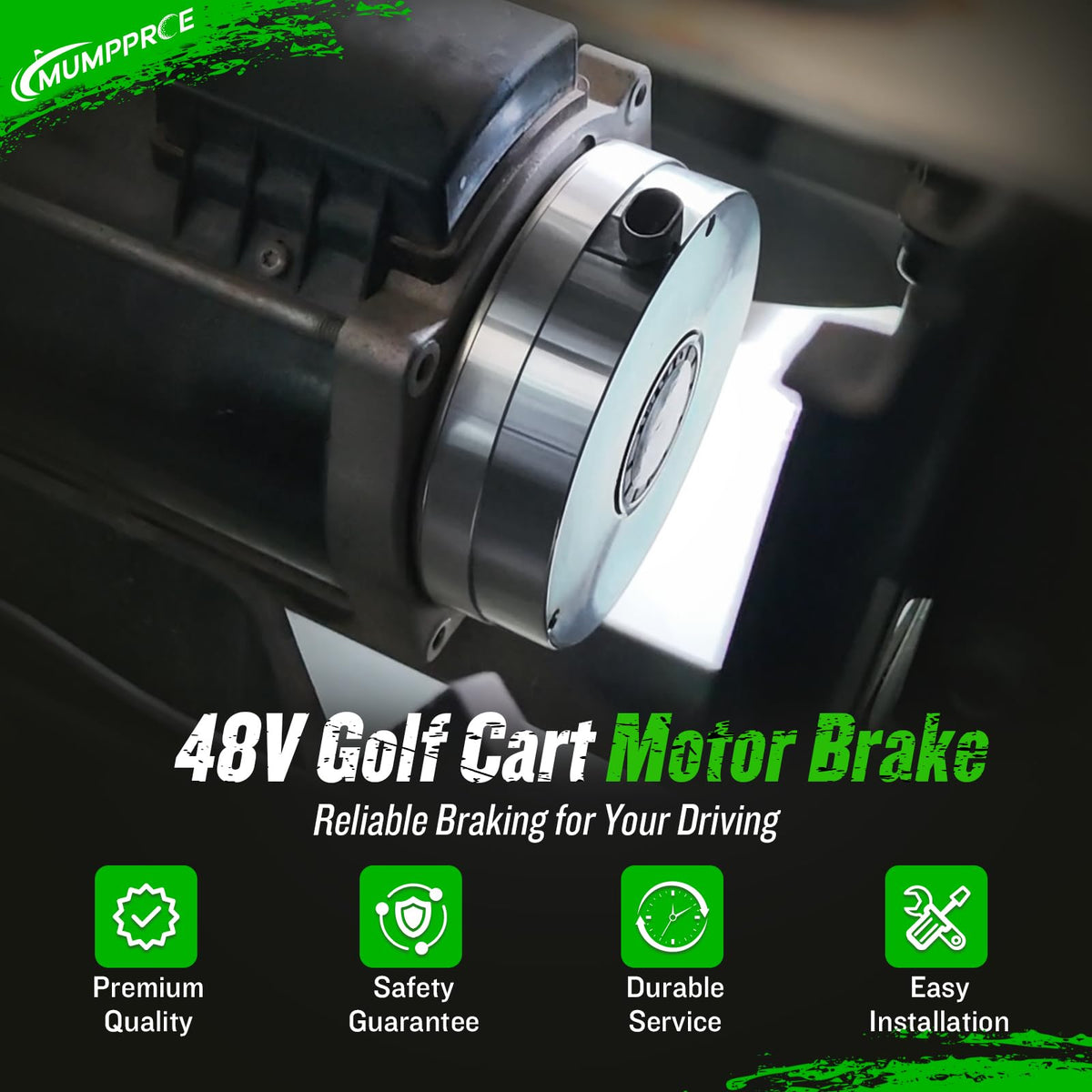 MUMPPRCE 48V motor brake assembly for EZGO RXV ensures smooth stops.