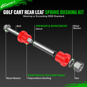 Durable polyurethane bushings from MUMPPRCE for EZGO TXT rear setup.