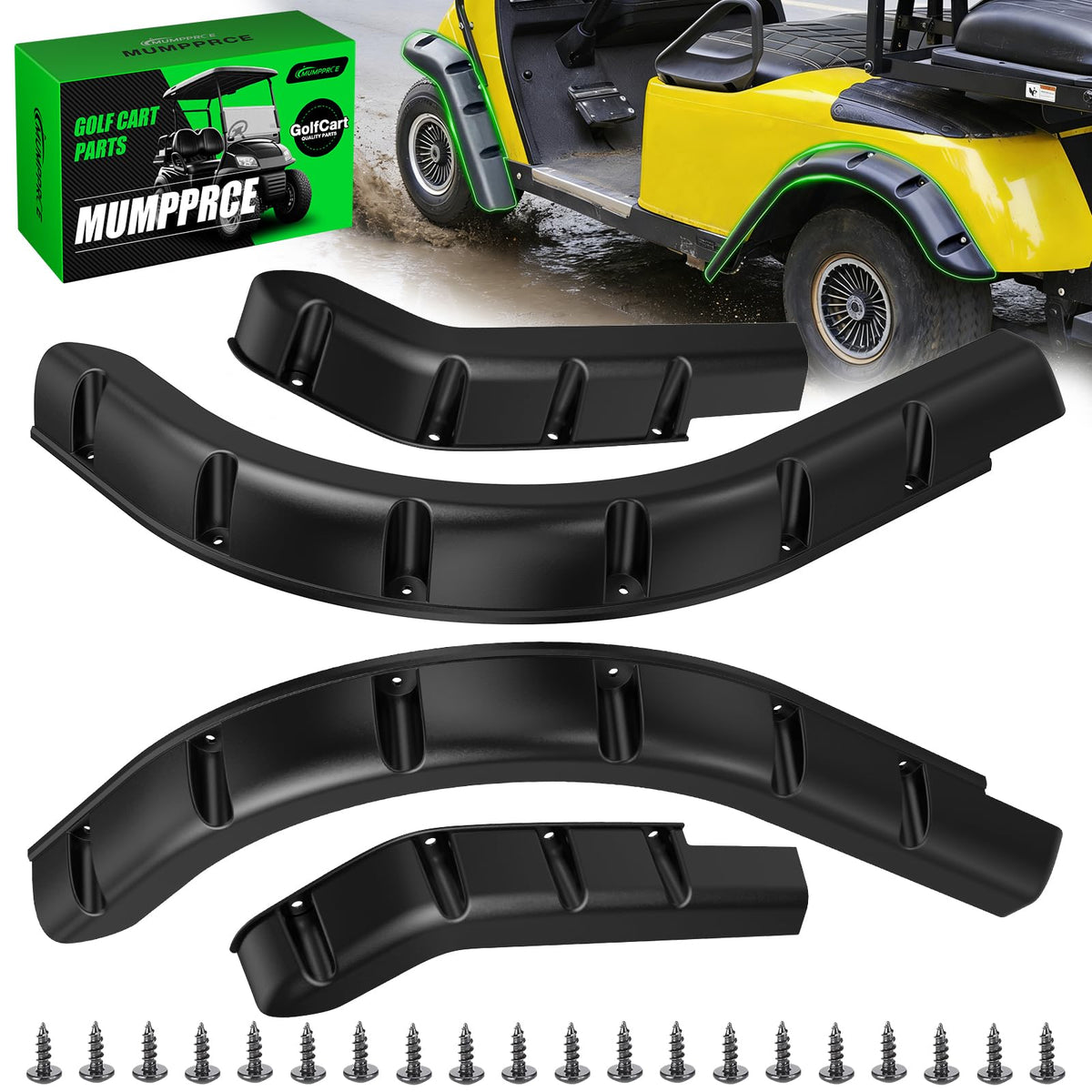 MUMPPRCE EZGO TXT front fender flare left enhances mud protection and style.