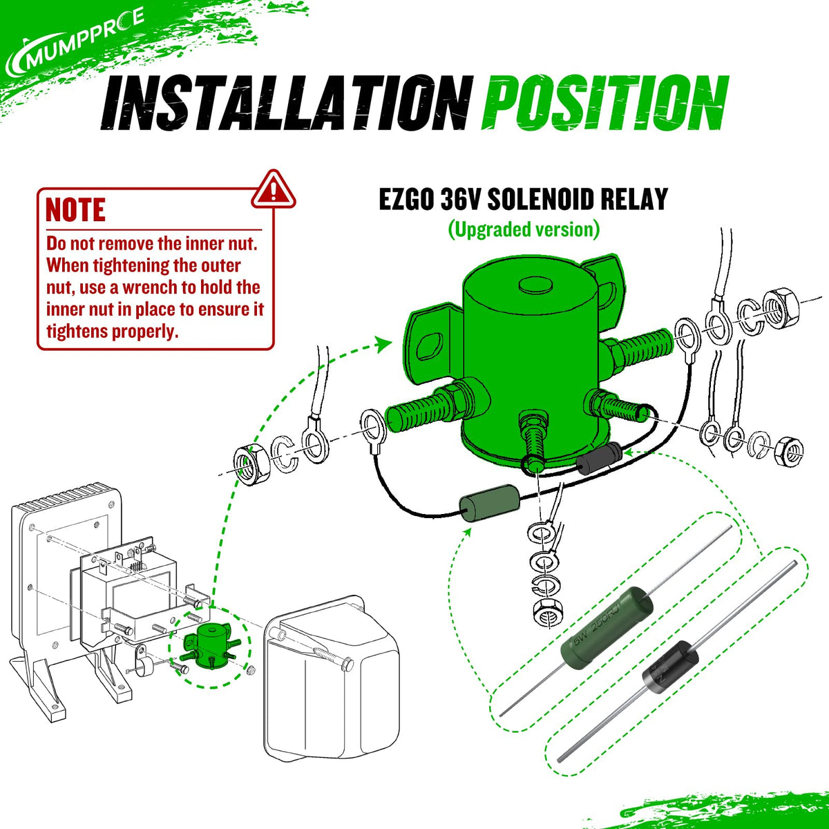 EZGO TXT and Marathon models 1980-2010 compatible solenoid.