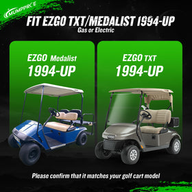 MUMPPRCE EZGO TXT shock extenders in red for lifted carts.