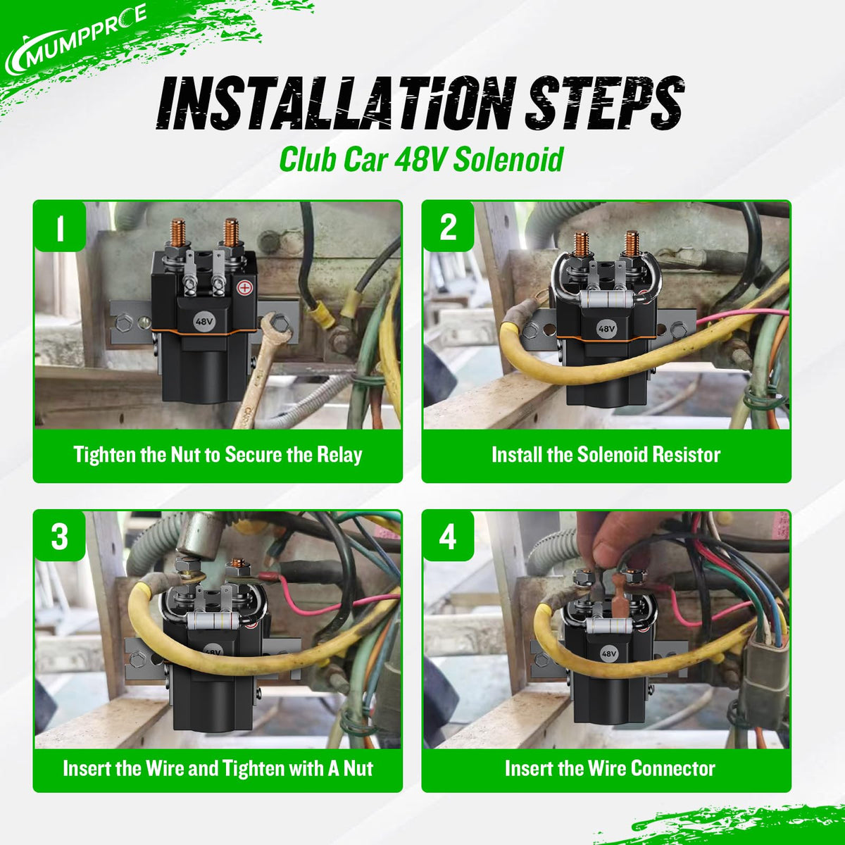 MUMPPRCE Precedent golf cart assembly demonstrating easy field replacement