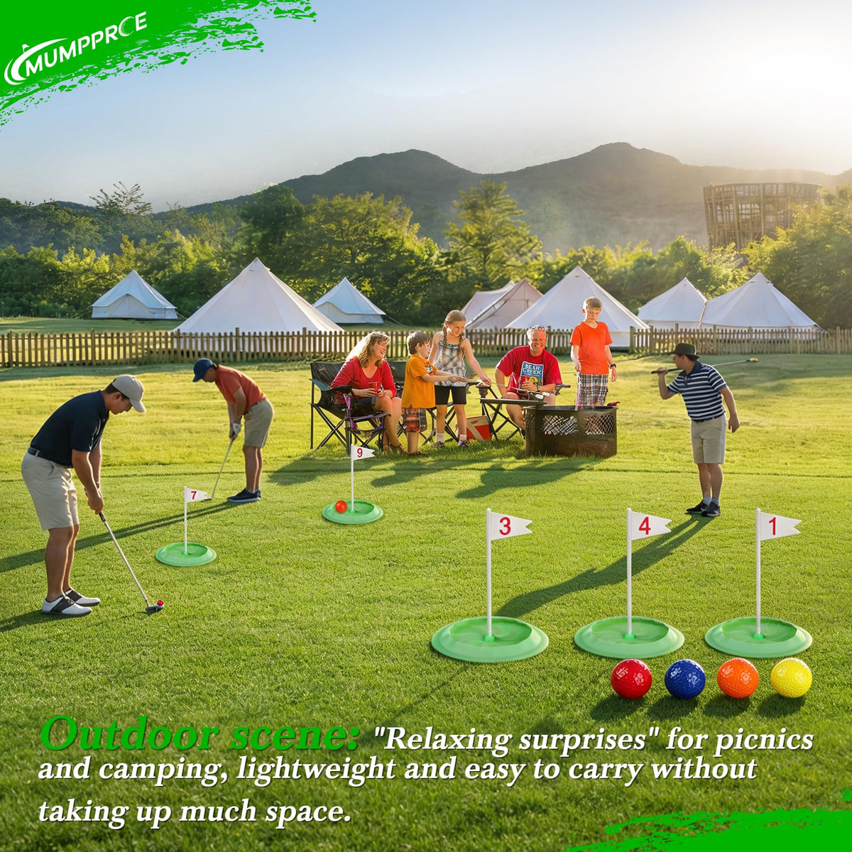 MUMPPRCE Putt-Putt scorecard and balls ready for gameplay.