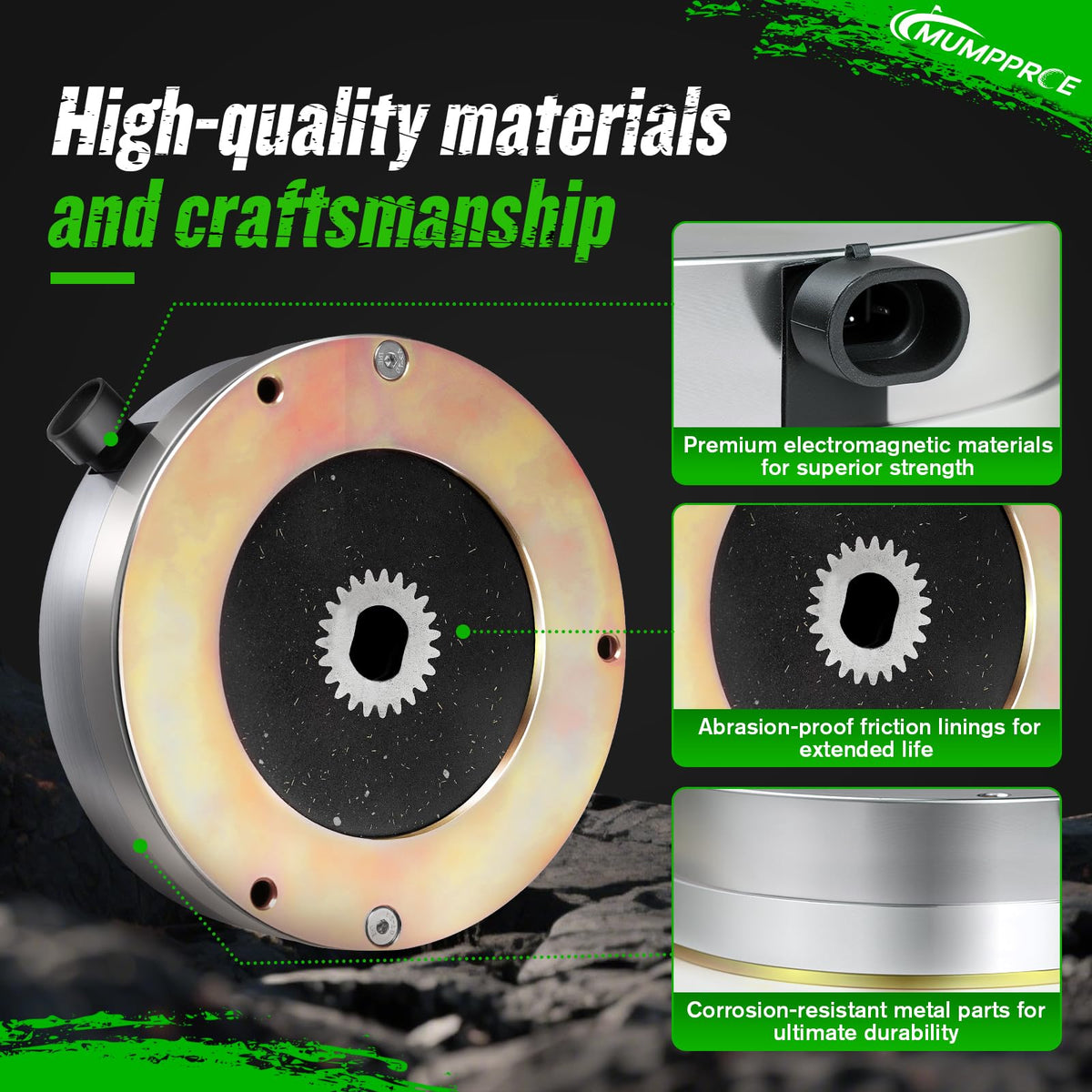 MUMPPRCE wear resistant friction lining reduces wear and extends life.