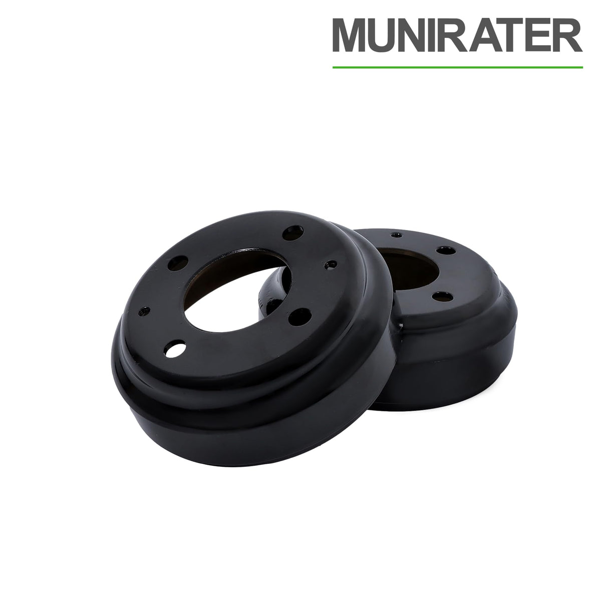 Munirater brake drum hub kit display featuring two-piece DIY install.