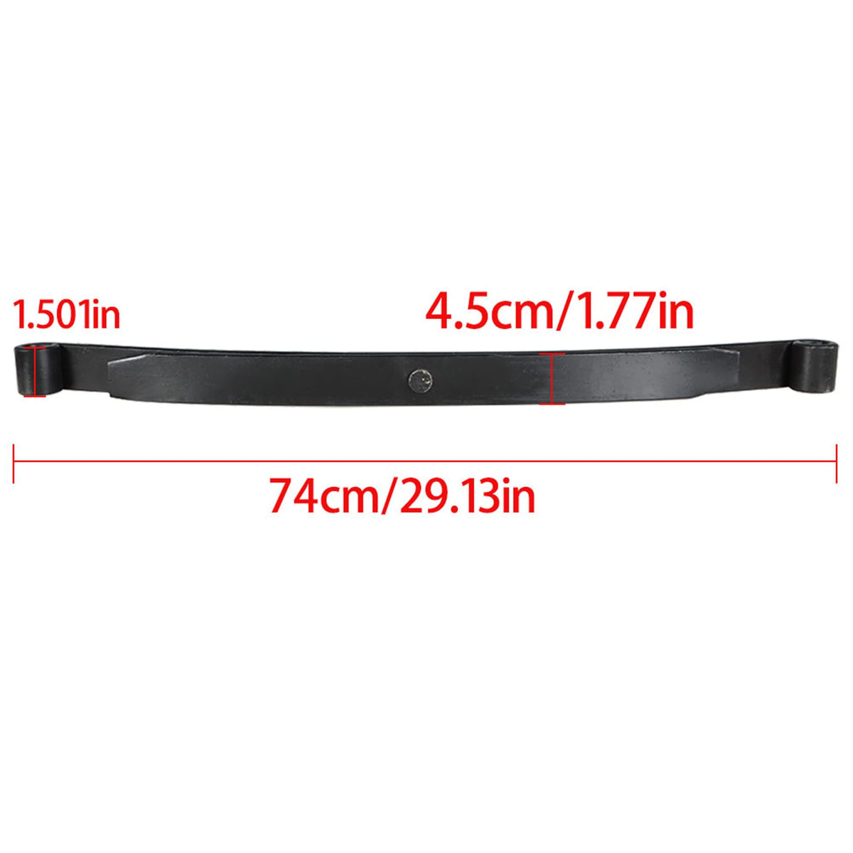 Munirater heavy-duty leaf spring close-up shows rust-resistant coating.