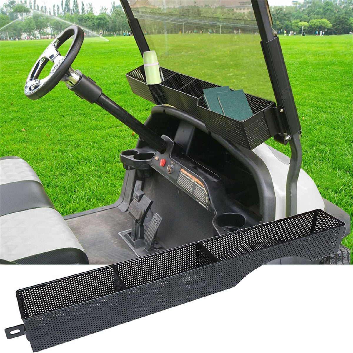 munirater front basket in use holds keys and phone securely