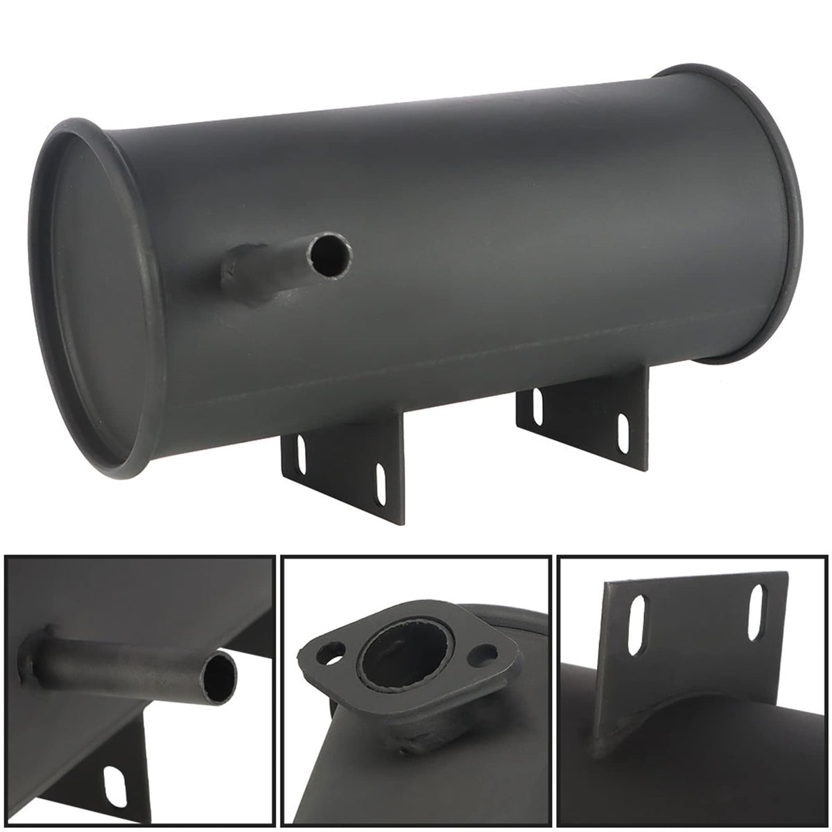 Munirater golf cart muffler metal body reduces vibration and wear.