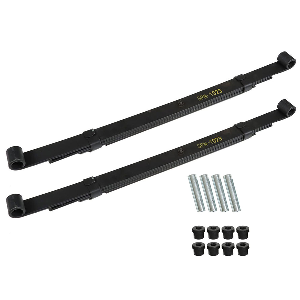 Close-up of Munirater heavy-duty leaf spring showing durable steel construction for smoother rides